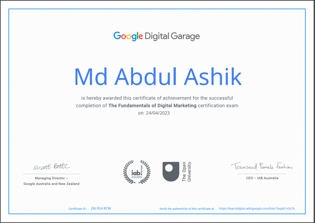 Fundamentals of Digital Marketing - Google Digital Garage