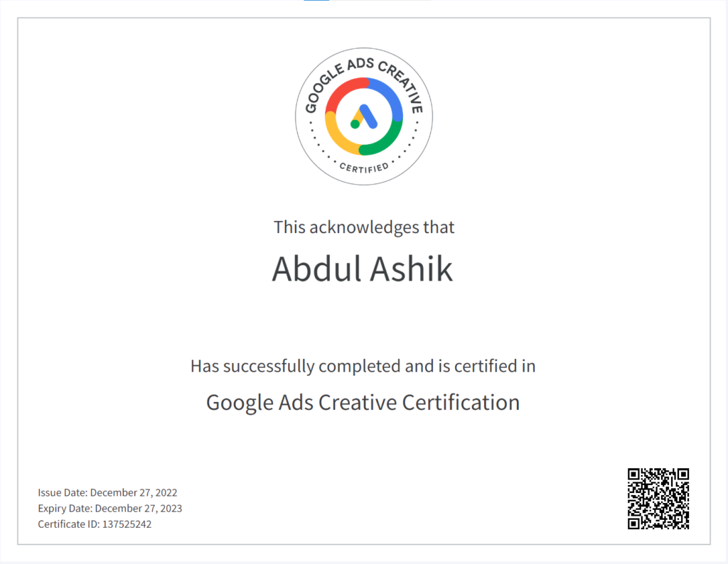 Google Ads Creative Certification