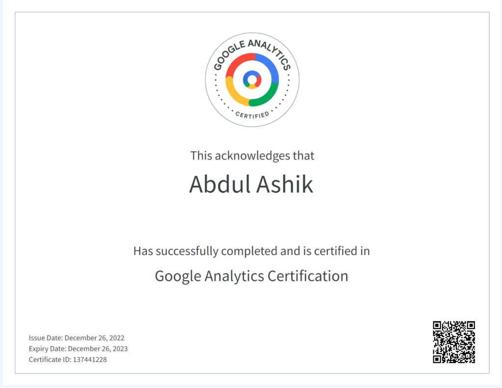 Google Analytics Certification